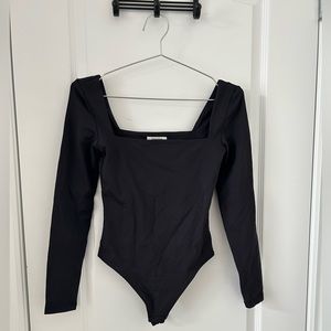 Babaton black square neck long sleeve body suit -size small